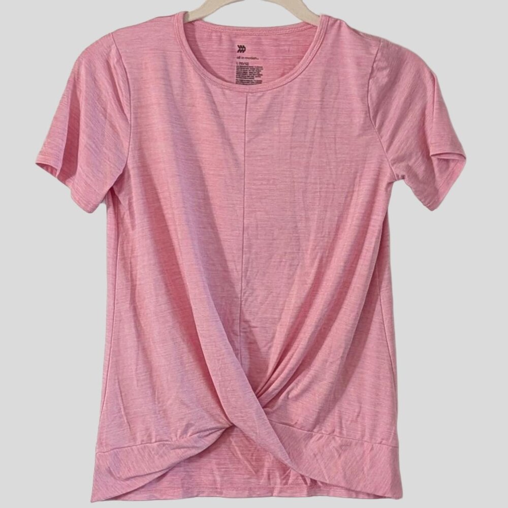 All in Motion Girls Pink Twist Front Active Tee Size L